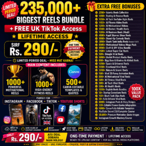 Home 235,000+ viral reels mega bundle + free uk tiktok access (lifetime)